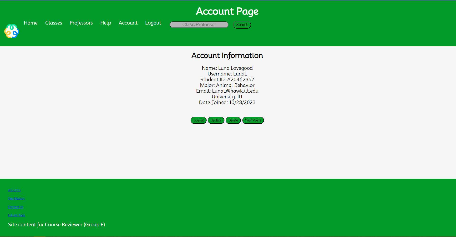 Image of Account Information